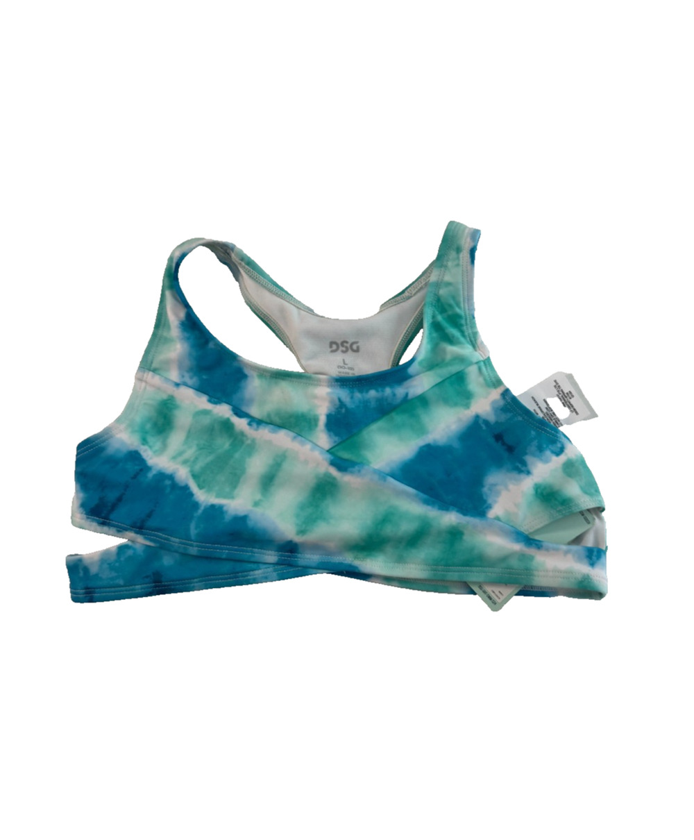 DSG Girls LA Cross Swim Top Spring Tie Dye Size Large Racerback NWT